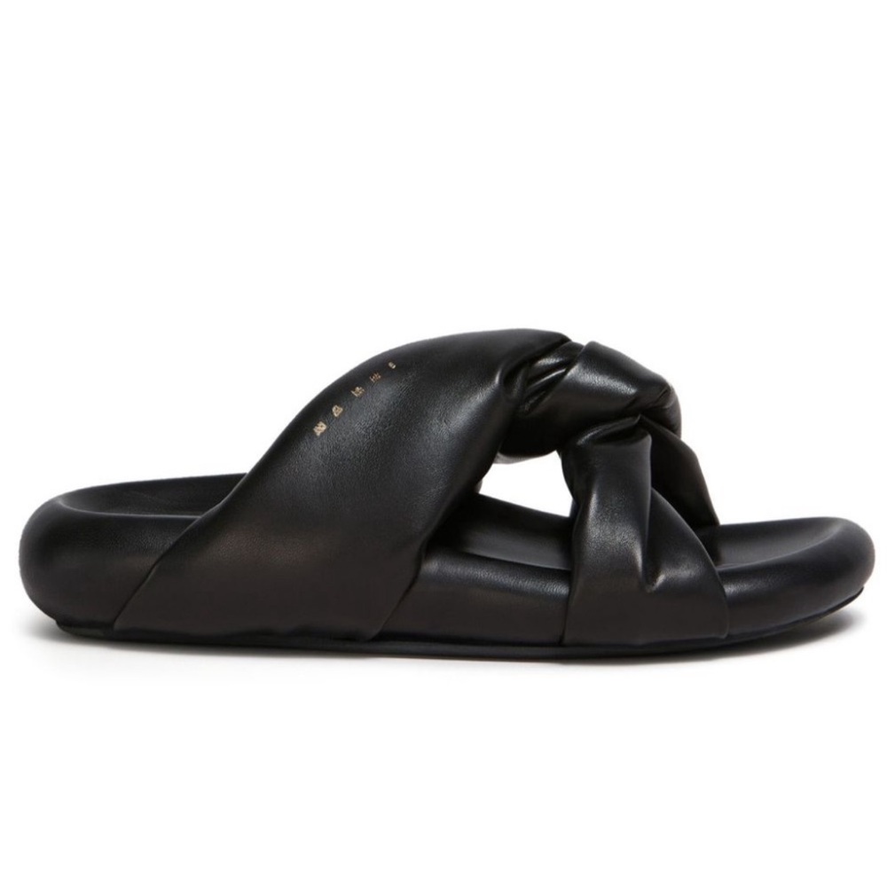 FINAL SALE Marni twist buble sandals black leather 39/9 women EUC